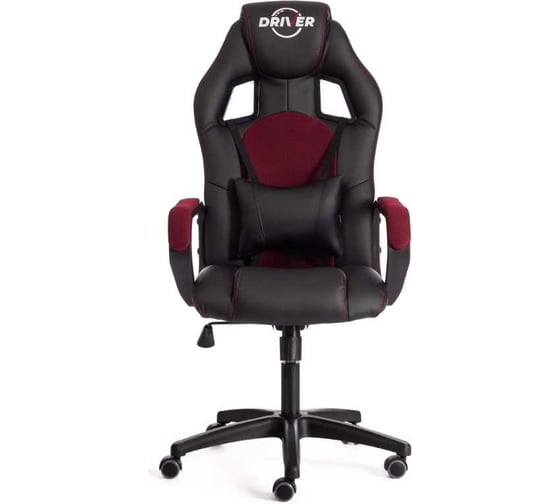 Кресло Tetchair driver 22 кожзаменитель/ткань, черный/бордо 36-6/tw-13 19299