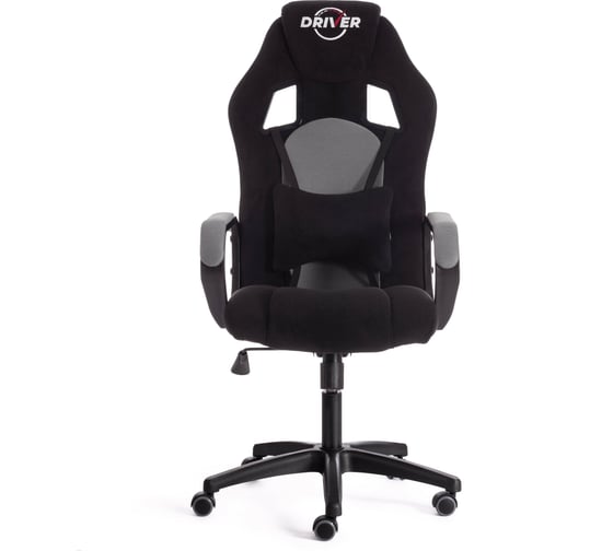 Кресло Tetchair driver 22 флок/ткань, черный/серый 35/tw-12 19290