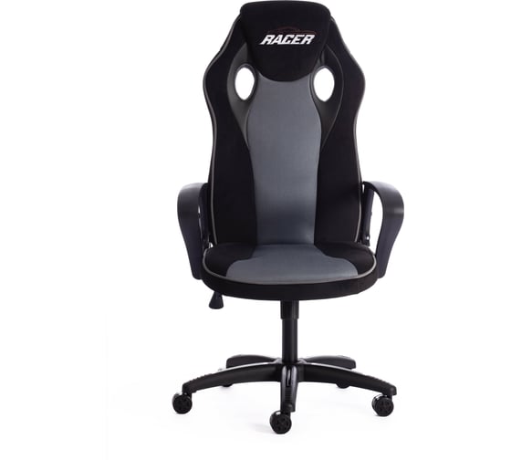 Кресло Tetchair racer флок/ткань, черный/серый 35/tw-12/карбон 19270