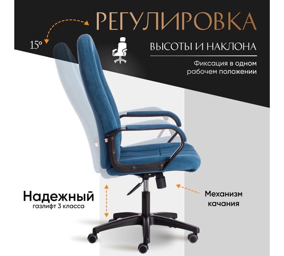Кресло Tetchair сн888 lt 22 флок, синий 32 19393