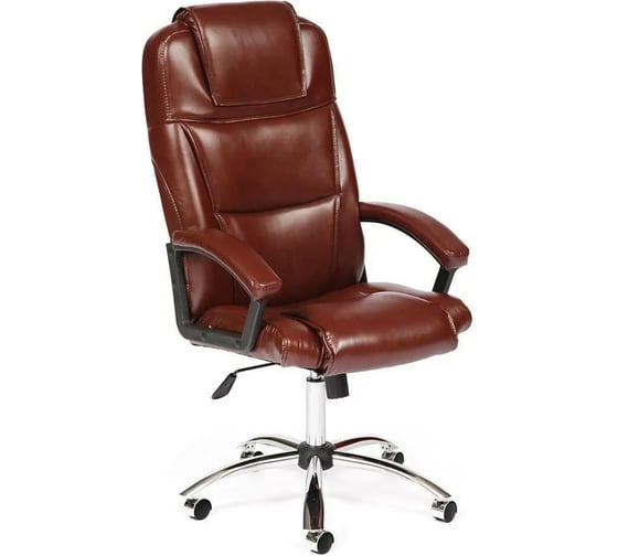Кресло Tetchair bergamo 22 хром, искусственная кожа, коричневое 2 tone 19368