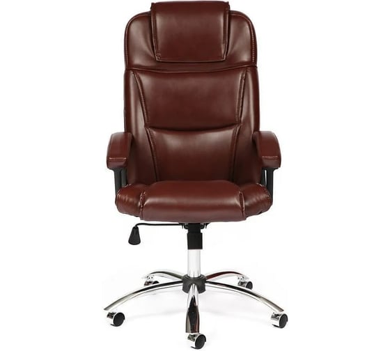 Кресло Tetchair bergamo 22 хром, искусственная кожа, коричневое 2 tone 19368