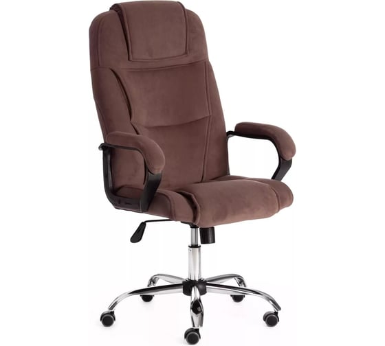 Кресло Tetchair bergamo 22 хром, флок, коричневое 6 19372