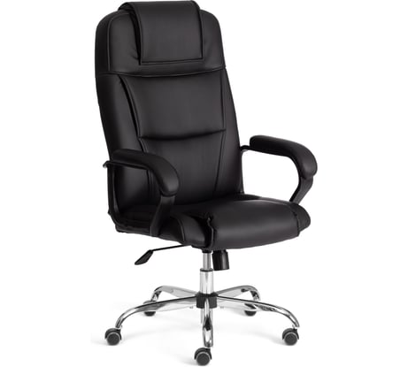 Кресло Tetchair bergamo 22 хром, искусственная кожа, черное 36-6 19370