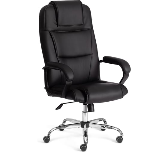 Кресло Tetchair bergamo 22 хром, искусственная кожа, черное 36-6 19370