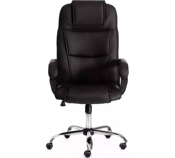 Кресло Tetchair bergamo 22 хром, искусственная кожа, черное 36-6 19370