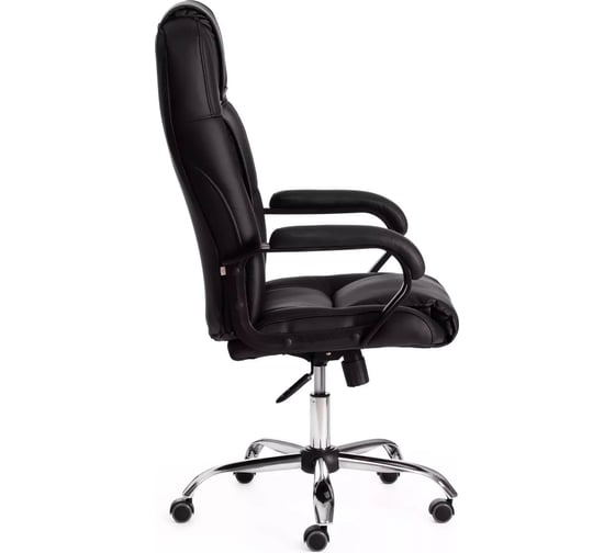 Кресло Tetchair bergamo 22 хром, искусственная кожа, черное 36-6 19370