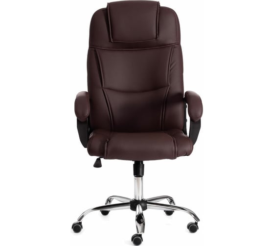 Кресло Tetchair bergamo 22 хром, искусственная кожа, коричневое 36-36 19369