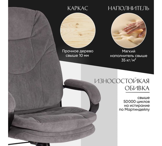Кресло Tetchair comfort lt 22 флок, серое 29 19386