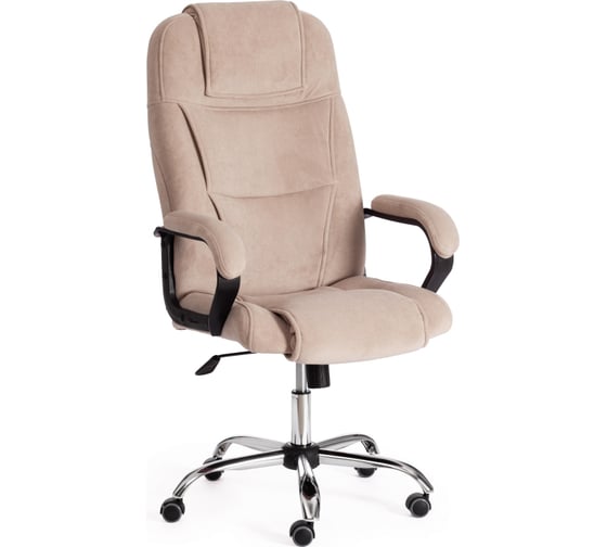 Кресло Tetchair bergamo 22 хром, флок, бежевое 7 19371 1
