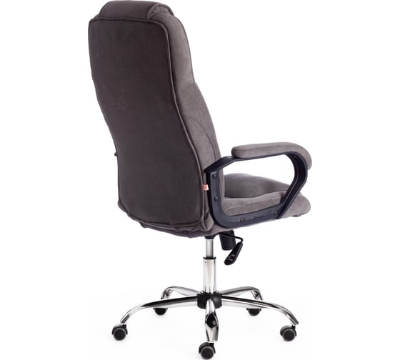 Кресло Tetchair bergamo 22 хром, флок, серое 29 19374