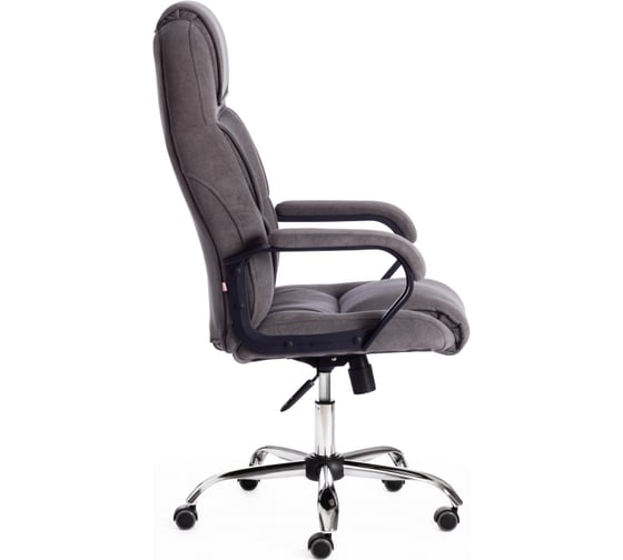 Кресло Tetchair bergamo 22 хром, флок, серое 29 19374