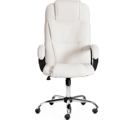 Кресло Tetchair bergamo 22 хром, искусственная кожа, белое 36-01 19400