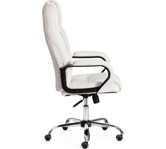 Кресло Tetchair bergamo 22 хром, искусственная кожа, белое 36-01 19400
