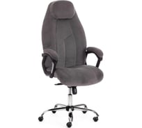 Кресло Tetchair boss lux флок, серое/серое перфорированное 29/29/06 19391