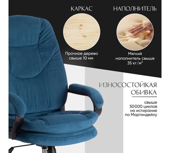 Кресло Tetchair comfort lt 22 флок, синее 32 19387