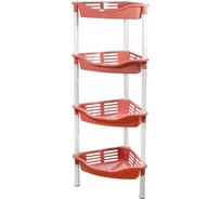 Угловая этажерка Berossi krita c корзинками, 4-х секционная, коралл АС 60570000