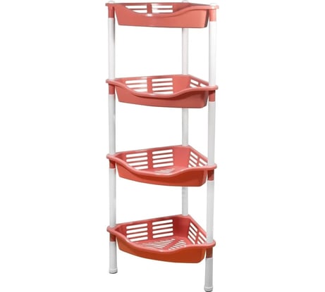Угловая этажерка Berossi krita c корзинками, 4-х секционная, коралл АС 60570000