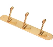 Вешалка Скобяной 3 крючка золото Хедер 002405