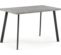 Стол Woodville тринити лофт 120 25 мм бетон/черный матовый 489616