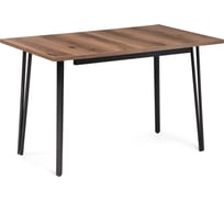 Раскладной стол Woodville денвер лофт 120 25 мм дуб делано темный/черный матовый 506946