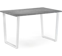 Стол Woodville лота лофт 140 25 мм бетон/белый матовый 489653