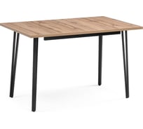 Раскладной стол Woodville денвер лофт 120 25 мм дуб вотан/черный матовый 506947