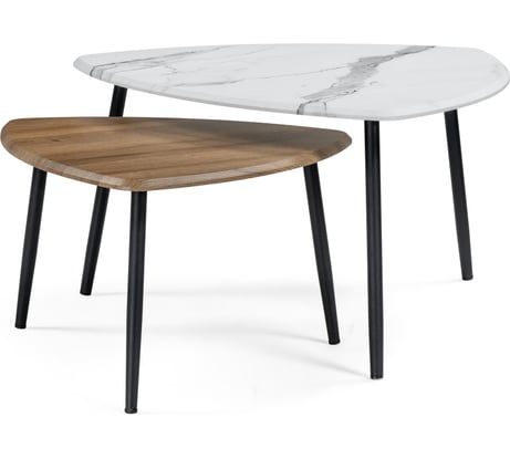 Комплект столиков Woodville лойс мрамор белый/дуб вотан 516570