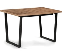 Раскладной стол Woodville лота лофт 120 25 мм дуб делано темный/черный матовый 489638