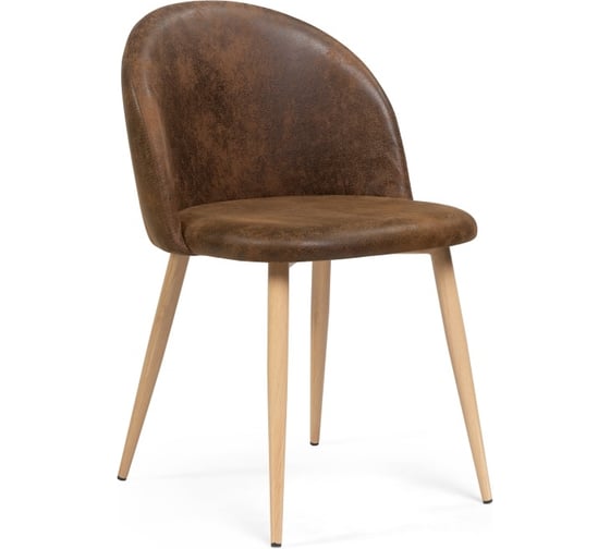 Стул на металлокаркасе Woodville aldo dark brown/wood 15370 1