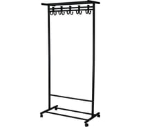 Напольная вешалка Мебелик М 9 черный, на колесах, с крючками 8295