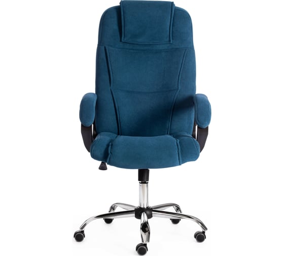 Кресло Tetchair bergamo 22 хром, флок, синий 32 19375