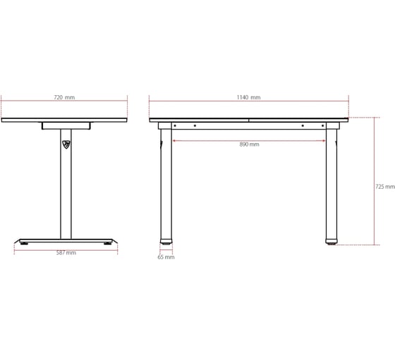 Стол для компьютера Arozzi Arena Leggero Gaming Desk - Black ARENA-LEGG-BLACK