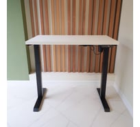 Стол с регулируемой высотой StolStoya МОТОР UP 160x80 см, подстолье черное, столешница МДФ, эмаль белая SE211IBW16080