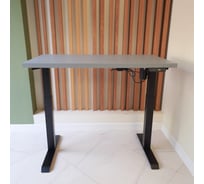 Стол с регулируемой высотой StolStoya МОТОР UP 160x80 см, подстолье черное, столешница МДФ, эмаль серая SE211IBS16080