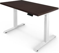 Стол с регулируемой высотой StolStoya ТИТАН 160x80 см, рама белая, столешница МДФ, шпон, венге SE221IWV16080