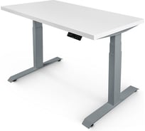 Стол с регулируемой высотой StolStoya ТИТАН 160x80 см, рама серая, столешница МДФ, эмаль белая SE221ISW16080