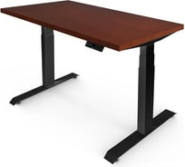 Стол с регулируемой высотой StolStoya ТИТАН 160x80 см, рама черная, столешница МДФ, шпон, красное дерево SE221IBKD16080