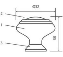 Ручка-кнопка Brante к4 графит/хром 606792