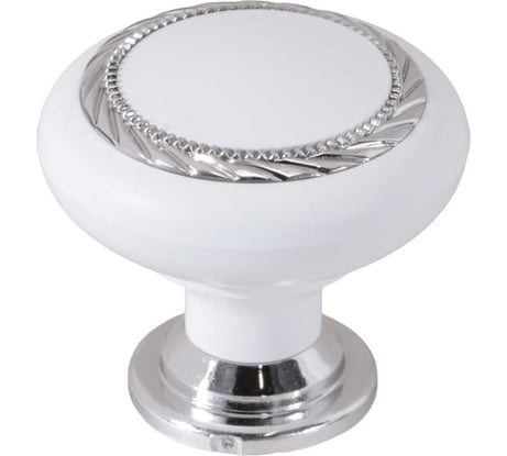 Ручка-кнопка Brante к1 белый/хром 606787