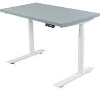 Стол с регулировкой высоты StolStoya ТИТАН Design рама белая, столешница МДФ, эмаль серая, 140x70 SE221DWS14070