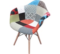 Обеденное кресло Garden story Терри Премиум каркас светлое дерево, сиденье разноцветное W-127