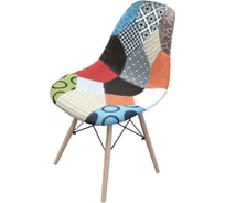 Обеденное кресло Garden story Терри каркас светлое дерево, сиденье разноцветное W-126