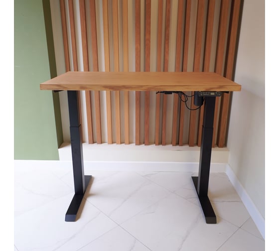 Стол с регулируемой высотой StolStoya МОТОР UP подстолье черное, столешница МДФ, шпон Дуб европейский, 160x80 SE211IBDE16080 1