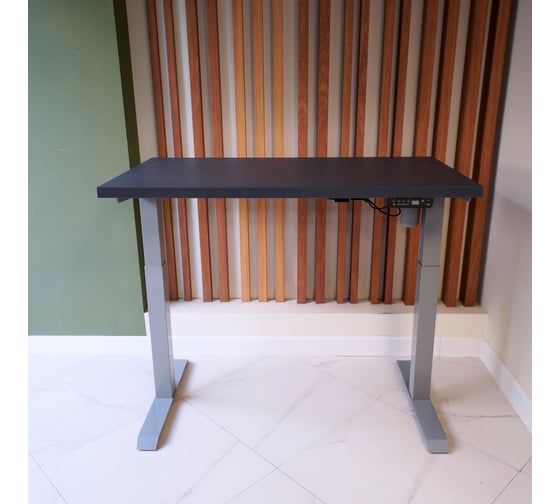 Стол с регулируемой высотой StolStoya МОТОР UP подстолье серое, столешница МДФ, эмаль сланцево-серая, 160x80 SE211ISSS16080 1