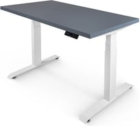 Стол с регулируемой высотой StolStoya ТИТАН рама белая, столешница МДФ, эмаль сланцево-серая, 160x80 SE221IWSS16080