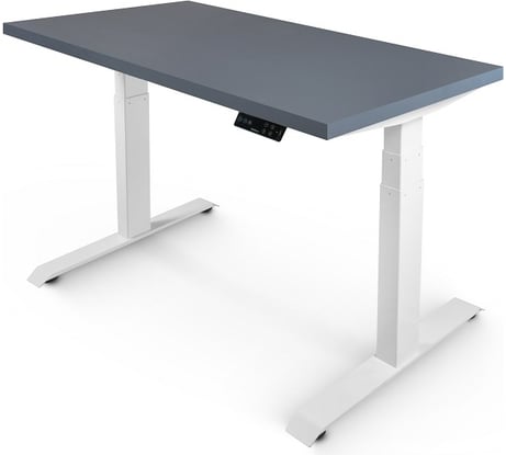 Стол с регулируемой высотой StolStoya ТИТАН рама белая, столешница МДФ, эмаль сланцево-серая, 160x80 SE221IWSS16080