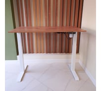 Стол с регулируемой высотой StolStoya МОТОР UP рама белая, столешница ЛДСП, Дуб лофт, 145x80 PE211IWSLDL145