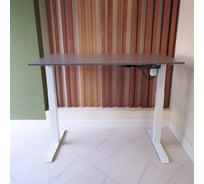 Стол с регулируемой высотой StolStoya МОТОР UP рама белая, столешница ЛДСП, Вулкан, 130x60 PE211IWSLS130