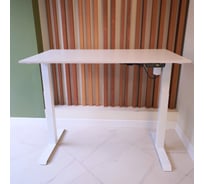 Стол с регулируемой высотой StolStoya МОТОР UP рама белая, столешница ЛДСП, белая, 160x80 PE211IWSLB160